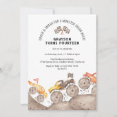 Invitation à une fête d'anniversaire de camion mon (Devant)