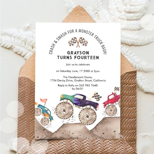 Invitation à une fête d'anniversaire de camion mon