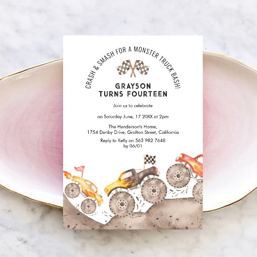 Invitation à une fête d'anniversaire de camion mon