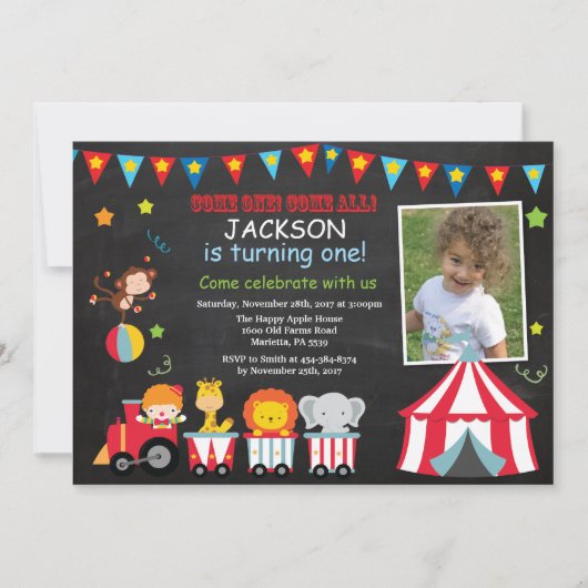 Invitation à une fête d'anniversaire de Carnaval d (Devant)