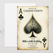 Invitation à une fête d'anniversaire de casino (Devant / Derrière)