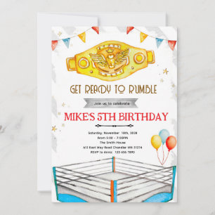 Invitation à une fête d'anniversaire de catch