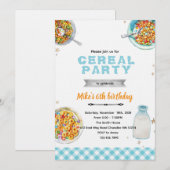 Invitation à une fête d'anniversaire de céréales (Devant / Derrière)