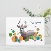 Invitation à une fête d'anniversaire de cerf (Debout devant)