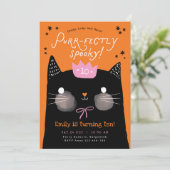 Invitation à une fête d'anniversaire de chat, fête (Debout devant)