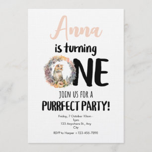 Invitation à une fête d'anniversaire de chat parfa