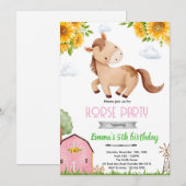 Invitation à une fête d'anniversaire de cheval tou (Devant / Derrière)