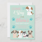 Invitation à une fête d'anniversaire de chiot (Devant)