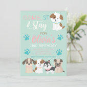 Invitation à une fête d'anniversaire de chiot (Debout devant)