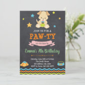Invitation à une fête d'anniversaire de chiot (Debout devant)