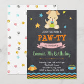 Invitation à une fête d'anniversaire de chiot (Devant / Derrière)