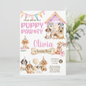 Invitation à une fête d'anniversaire de chiot fill (Debout devant)