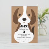 Invitation à une fête d'anniversaire de chiot Garç (Debout devant)