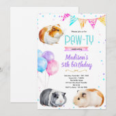Invitation à une fête d'anniversaire de cochon d'I (Devant / Derrière)