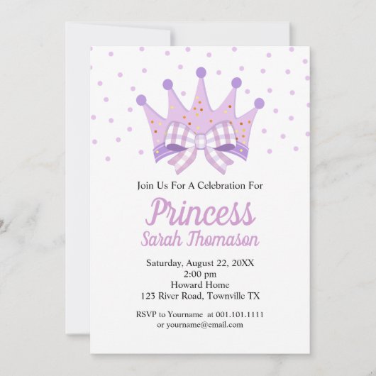 Invitation à une fête d'anniversaire de couronne d (Devant)