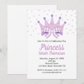 Invitation à une fête d'anniversaire de couronne d (Devant / Derrière)