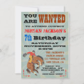 Invitation à une fête d'anniversaire de cow-boy Bu (Devant)