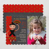 Invitation à une fête d'anniversaire de danse Flam (Devant / Derrière)