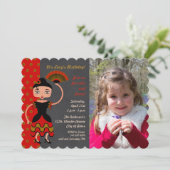 Invitation à une fête d'anniversaire de danse Flam (Debout devant)