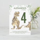 Invitation à une fête d'anniversaire de dinosaure (Debout devant)