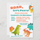 Invitation à une fête d'anniversaire de dinosaure (Devant)