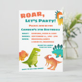 Invitation à une fête d'anniversaire de dinosaure (Debout devant)