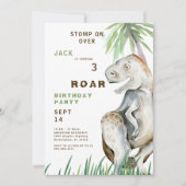 Invitation à une fête d'anniversaire de dinosaure (Devant)