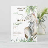 Invitation à une fête d'anniversaire de dinosaure (Debout devant)