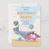 Invitation à une fête d'anniversaire de dinosaure  (Devant)