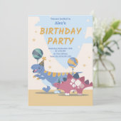 Invitation à une fête d'anniversaire de dinosaure  (Debout devant)