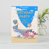 Invitation à une fête d'anniversaire de dinosaure  (Debout devant)