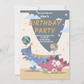 Invitation à une fête d'anniversaire de dinosaure  (Devant)