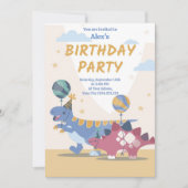 Invitation à une fête d'anniversaire de dinosaure  (Devant)