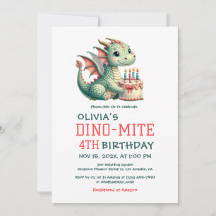 Invitation à une fête d'anniversaire de dinosaure 