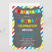 Invitation à une fête d'anniversaire de double cél (Devant / Derrière)