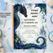 Invitation à une fête d'anniversaire de dragon