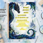 Invitation à une fête d'anniversaire de dragon