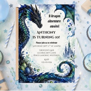Invitation à une fête d'anniversaire de dragon