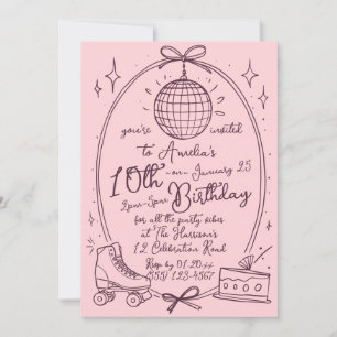 Invitation à une fête d'anniversaire de fille au r
