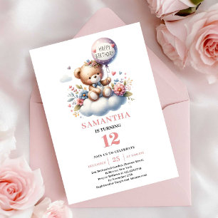 Invitation à une fête d'anniversaire de fille avec