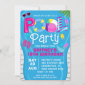 Invitation à une fête d'anniversaire de fille d'ét (Devant)