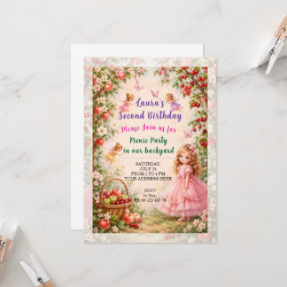 Invitation à une fête d'anniversaire de fille. Fêt