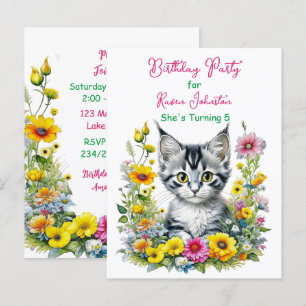 Invitation à une fête d'anniversaire de fille sur 