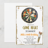 Invitation à une fête d'anniversaire de fléchettes (Devant / Derrière)