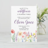 Invitation à une fête d'anniversaire de fleurs sau (Debout devant)