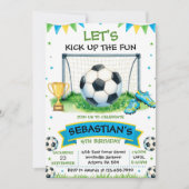 Invitation à une fête d'anniversaire de football (Devant)