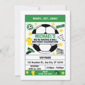 Invitation à une fête d'anniversaire de football (Devant)