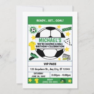 Invitation à une fête d'anniversaire de football