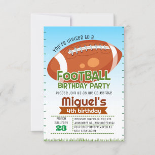 Invitation à une fête d'anniversaire de football s
