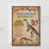 Invitation à une fête d'anniversaire de fouille de (Devant)
